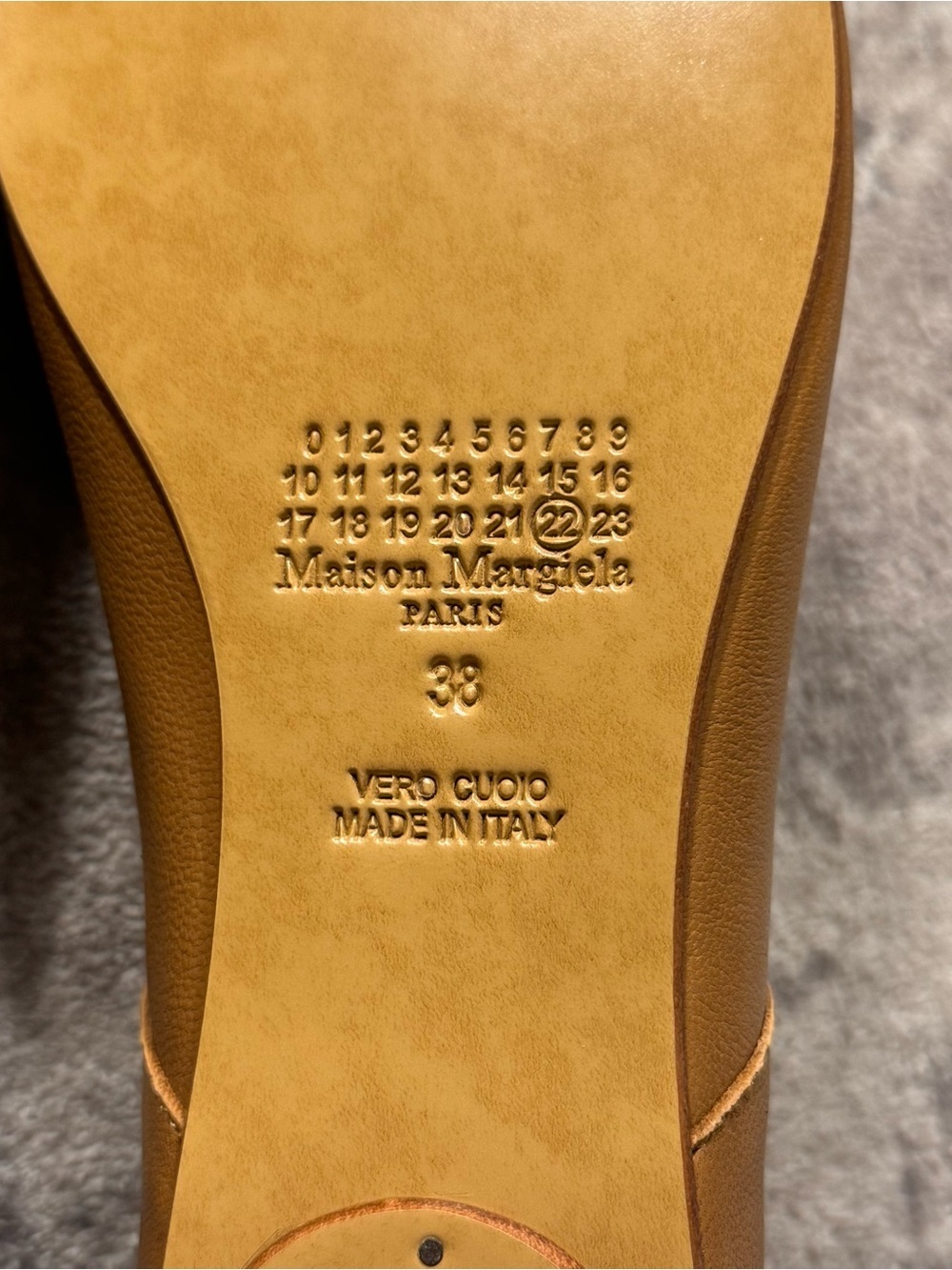 Maison Margiela Tan Tabi Leather Ballet Flats Women's Size EU 38 US 8 - Picture 8 of 8